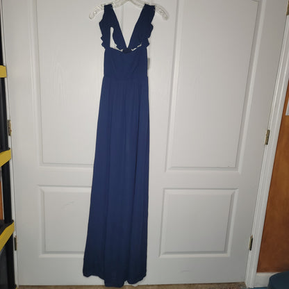 MuMu Extra Small xs Blue Maxi flutter straps Maxi Formal X-SMALL wedding prom