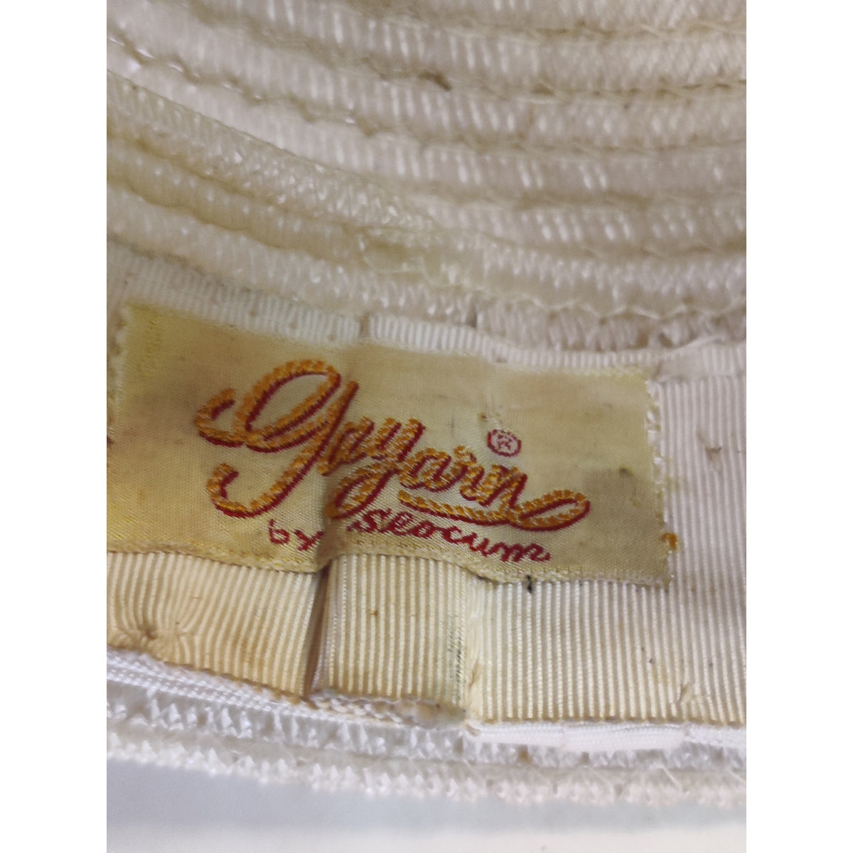 Vintage Cellulose Hat Gayarn by Slocum Cream Pillbox