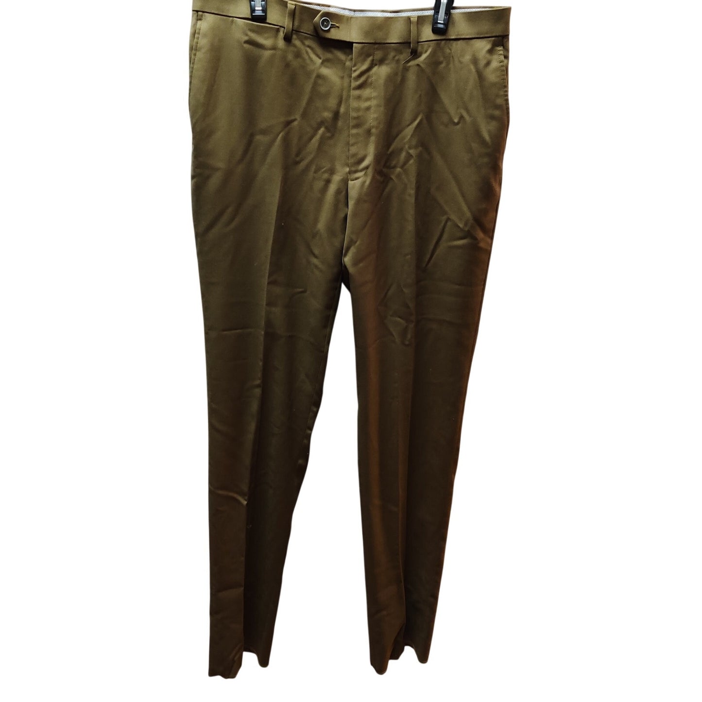 Hart Schaffner Marx Men's Tan 100% Wool Dress Pants Tailored Trousers 36x36