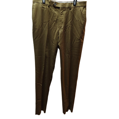 Hart Schaffner Marx Men's Tan 100% Wool Dress Pants Tailored Trousers 36x36