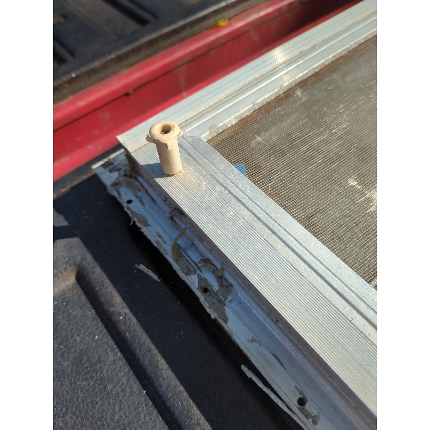 1976 Scotty Serro Camper ORIGINAL Window metal screen aluminum glass SIDE PANEL