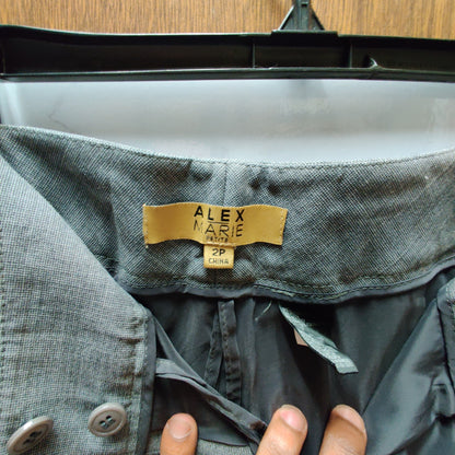Alex Marie Size 2P Career Dress Pants Tab front waist Gray trousers