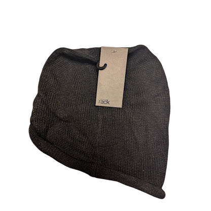 FISHERMAN Slouchy Beanie Hat Knit Hat Winter Fall Unisex One Size Ribbed black