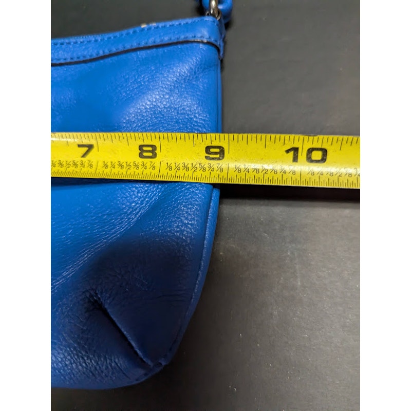 Calvin Klein Leather Crossbody Handbag Satchel Purse Blue Travel Cruise