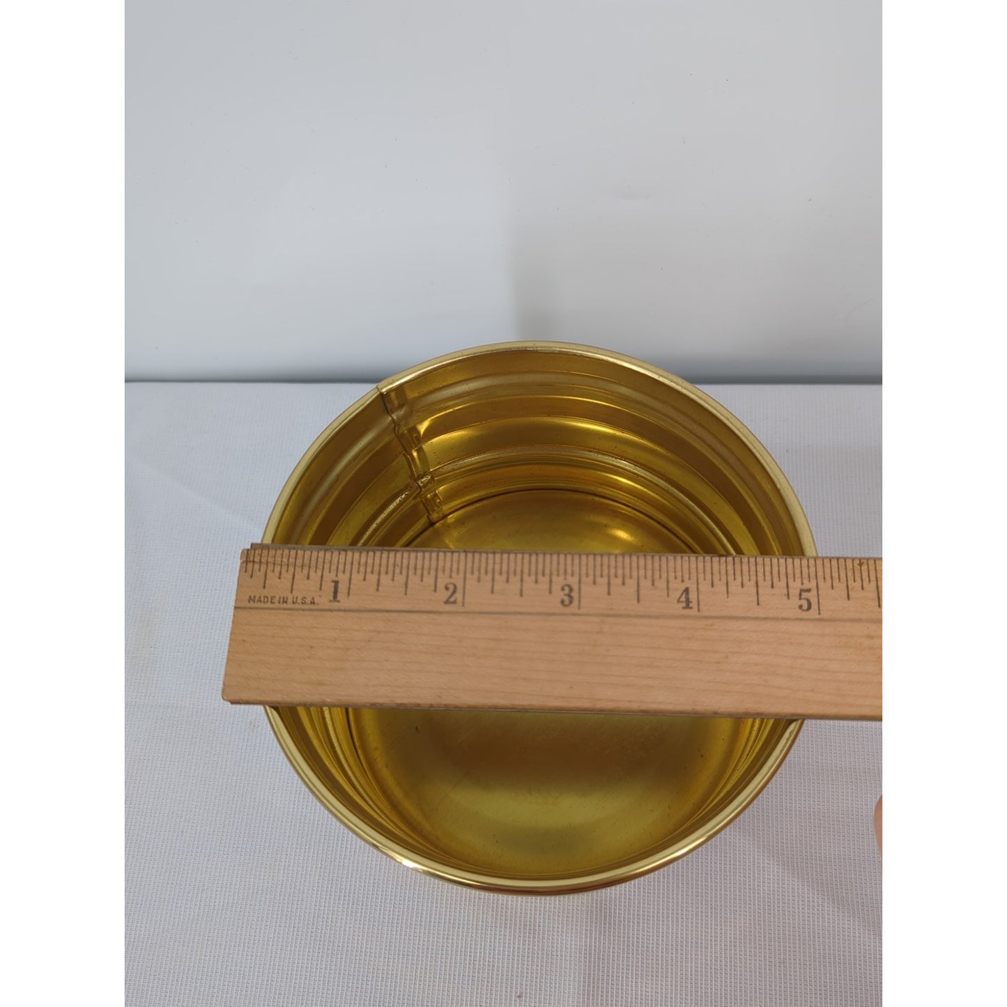 Vintage Bristol Brass Mini Planter banded 5" x 3.5"