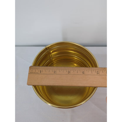 Vintage Bristol Brass Mini Planter banded 5" x 3.5"