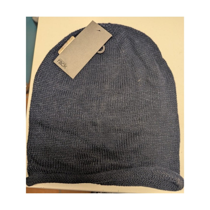 NEW Fisherman Navy Beanie Hat Knit Hat Winter Unisex One Size Ribbed Folding