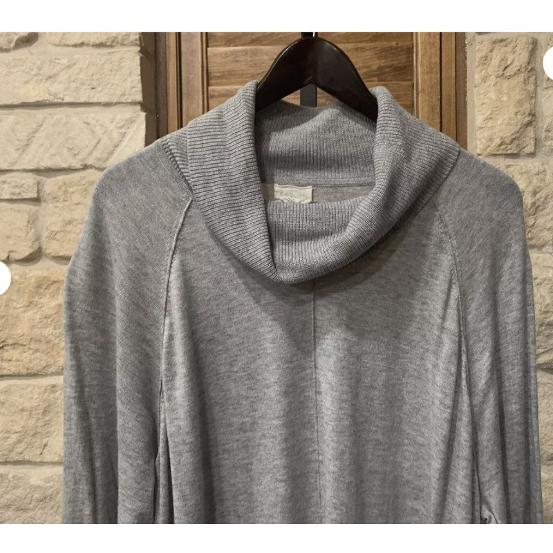 Caslon Women’s Long Sleeve Cowl Neck Sweater Ribbed Sides Light Gray Size 2X NEW