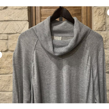 Caslon Women’s Long Sleeve Cowl Neck Sweater Ribbed Sides Light Gray Size 2X NEW