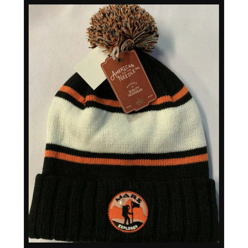 AMERICAN NEEDLE Adult Striped NASA MARS EXPLORER ACRYLIC KNIT Pom BEANIE HAT NEW