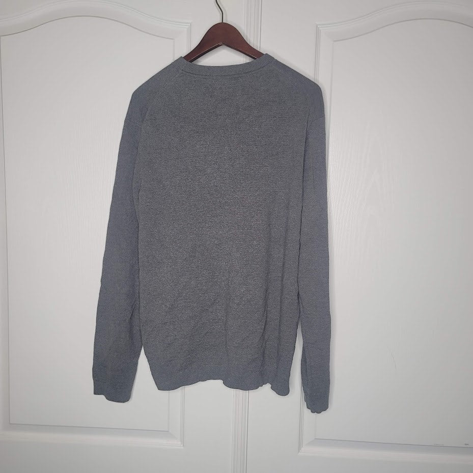 theory riland XL Sweater long sleeve Stone crew neck Grey Heather Breach NEW 198