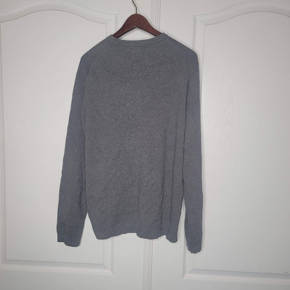 theory riland XL Sweater long sleeve Stone crew neck Grey Heather Breach NEW 198
