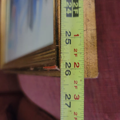Couple Chalk Pastel painting Vintage LARGE framed glass 20x16 Anthony