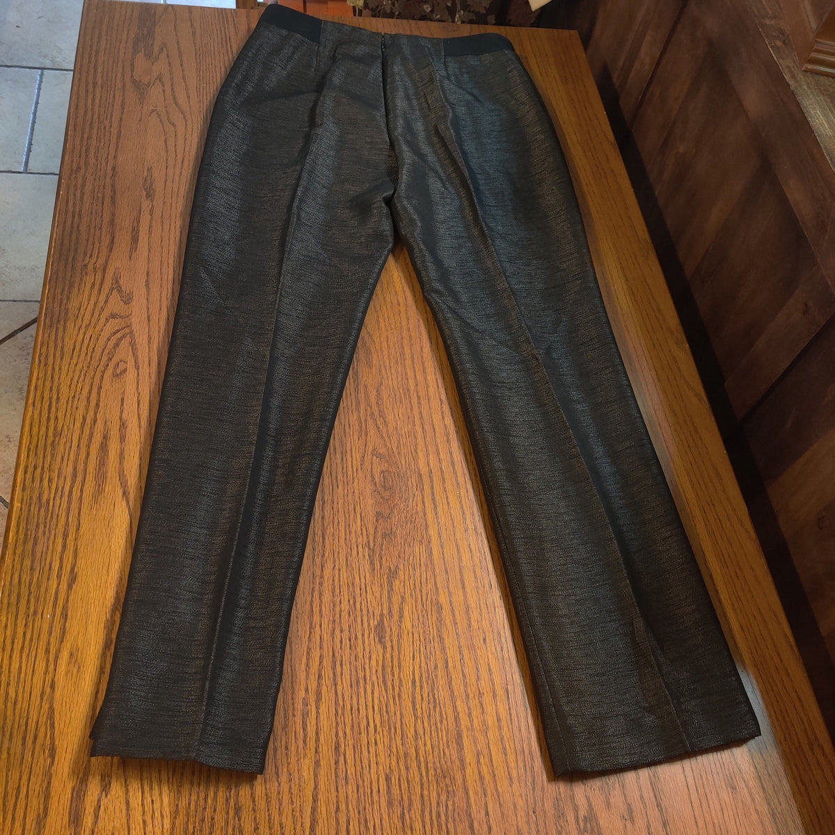 Antonio Melani Size 6 Marled Dark Charcoal Flat Front Pants