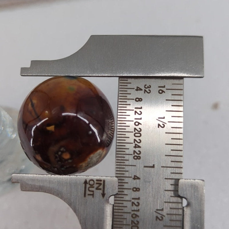 Bennington or German Hand Ground Banded Carnelian Agate Stone Shooter Marble #BOXA4