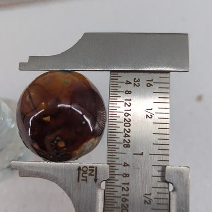 Bennington or German Hand Ground Banded Carnelian Agate Stone Shooter Marble #BOXA4