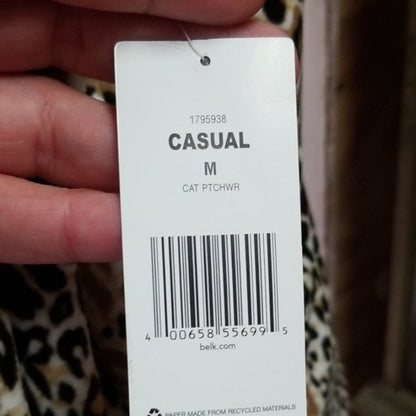 Kim Rogers NWT Zip Up Long Sleeve Leopard Print Jacket Size Medium Soft cozy