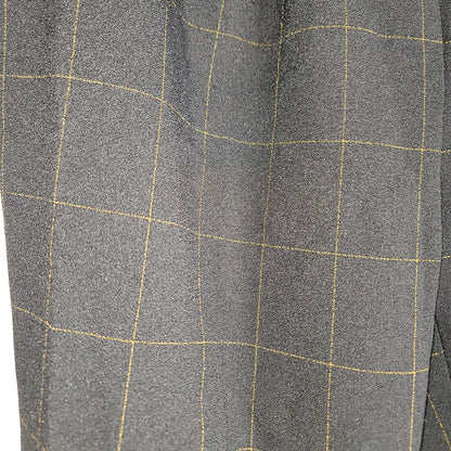 BAR III Belted Windowpane Slim Straight-Leg Pants SZ 4 Career Casual Black Brown