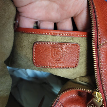 Vintage Liz Claiborne Red / burnt orange NICE Leather Hobo Shoulder Bag