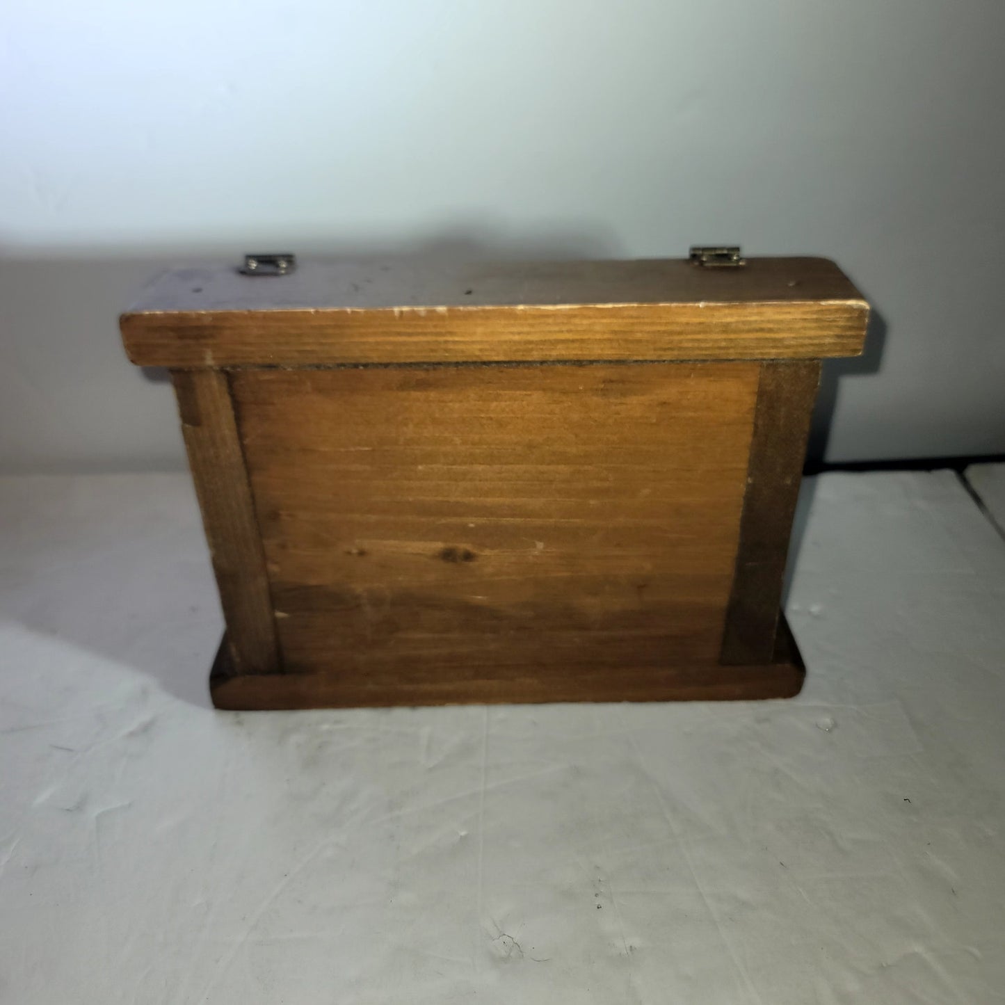 Vintage wood folk art recipe box wood