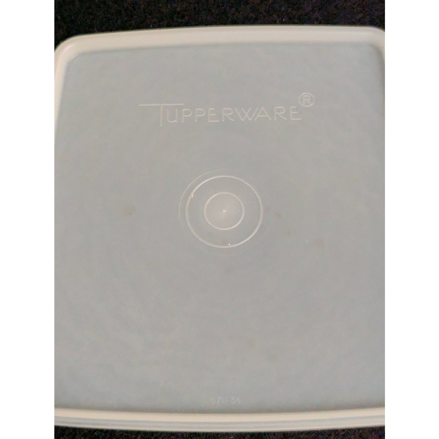Vintage Tupperware Yellow Square Shallow Food Storage Container Sheer Lid Retro