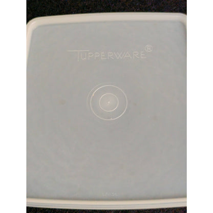 Vintage Tupperware Yellow Square Shallow Food Storage Container Sheer Lid Retro