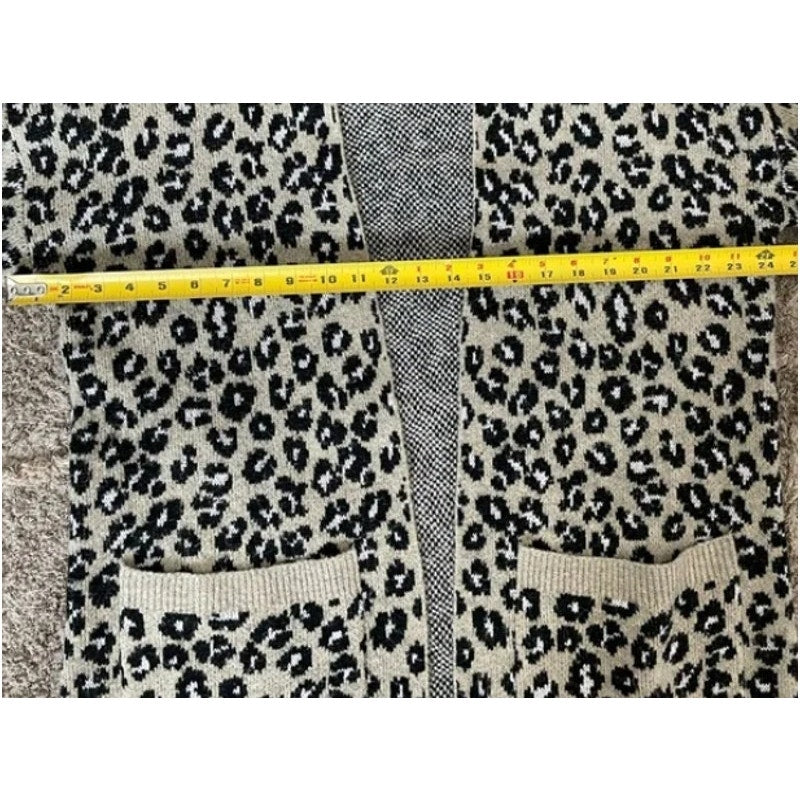 sanctuary animal print open front cardigan with pockets size SMALL OVERSIZE Cozy