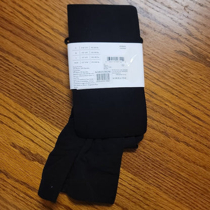 NWT Nordstrom High-Rise Opaque Tight Black Control Top Luxury Hosiery MEDIUM
