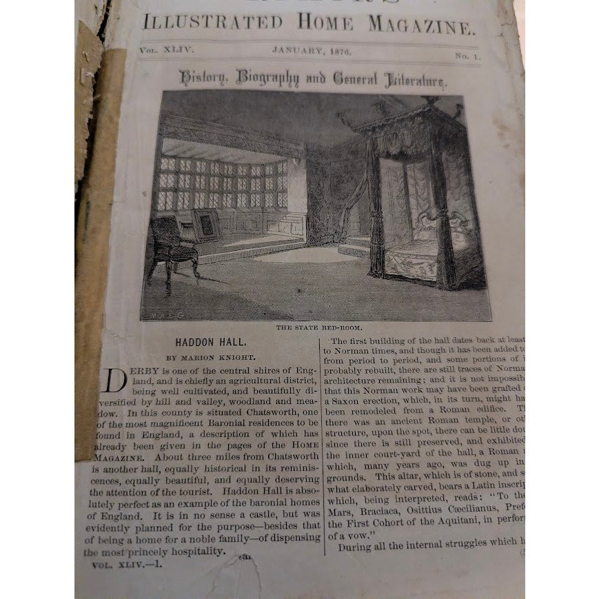 Antique Arthur's Illustrated Home Magazine January 1876 Victorian Ephemera Poor