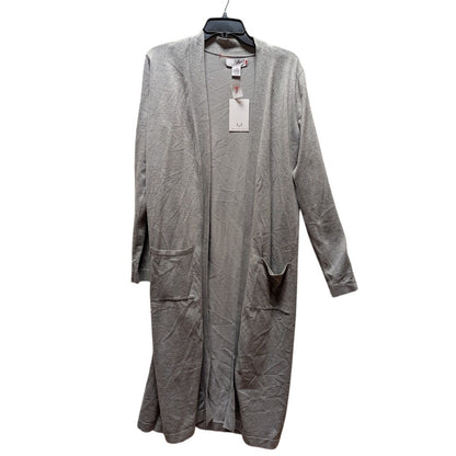Magashoni Light Gray Long Cardigan duster Size Medium with pockets Open Front