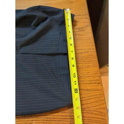 Alex Marie Navy Blue Pinstripe trouser Career Size 2P boot cut flat front