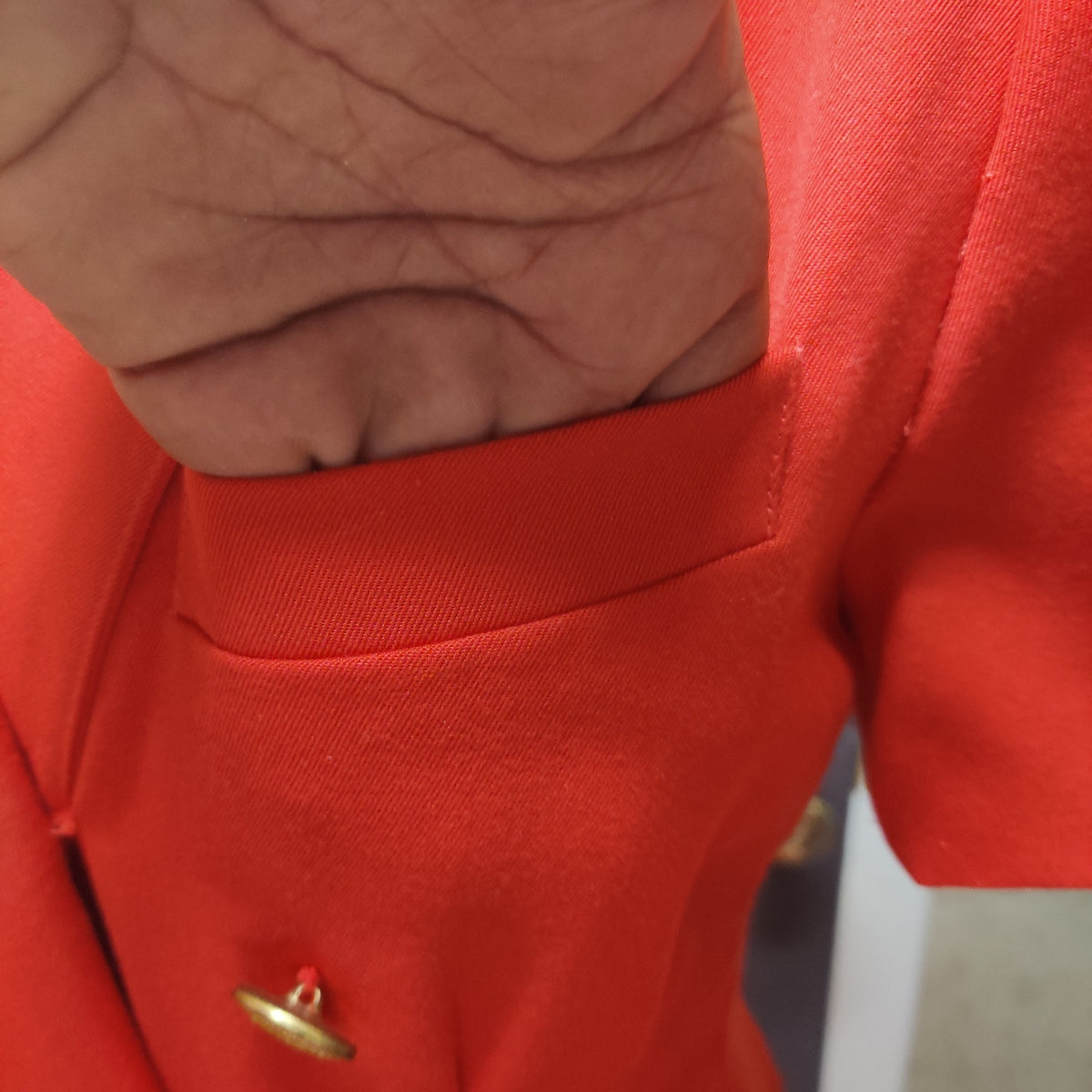 Vintage 80s Kasper Petite Red Double Breasted Blazer Dress Career 6 Short Sleeve