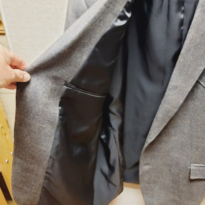 Circle S western Rockabilly Wool blazer Gray plaid 48Reg jacket coat  Mens