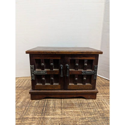 Vintage Wood Jewelry Box Shell Project Piece - Ornate Cabinet Style