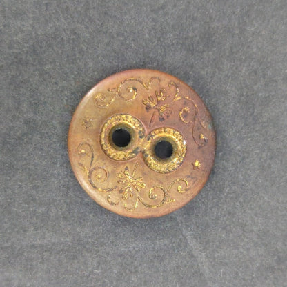 LOT GG of 10 Antique Vintage Victorian Brass Mixed Materials Buttons ESTATE FIND