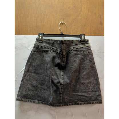 Elodie Acid Wash Denim Skirt Medium Black Grey Distressed NWT Grunge Aesthetic
