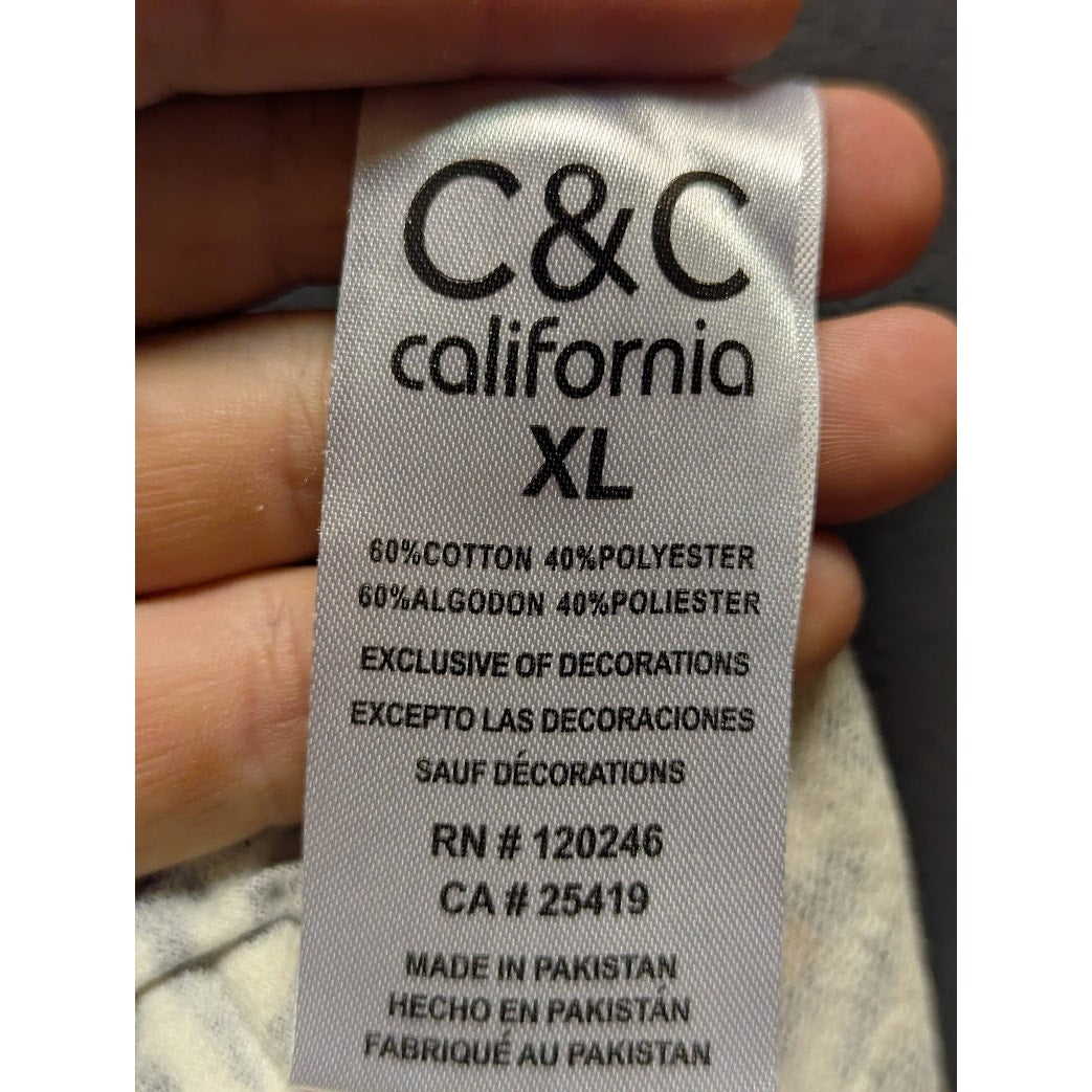 C&C California NEW pajama bottoms drawstring waist Size XL Cheetah Print Animal