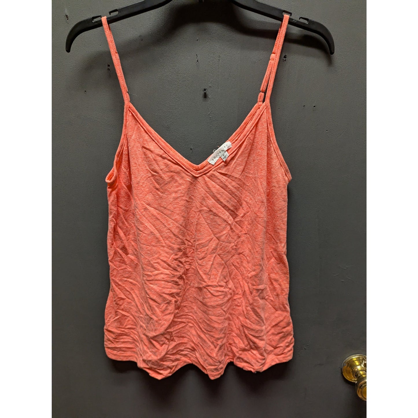 Socialite Tank Orange Marled Sleevless top Size Medium Layering Casual Summer