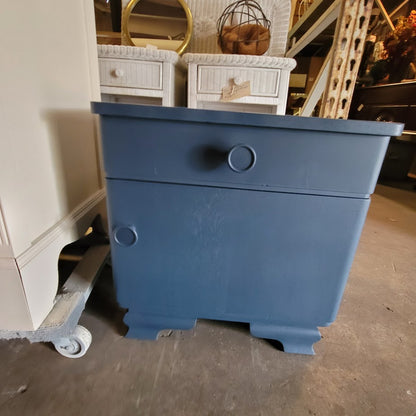 SECONDHAND SANDIES: Vintage nightstand blue drawer cabinet