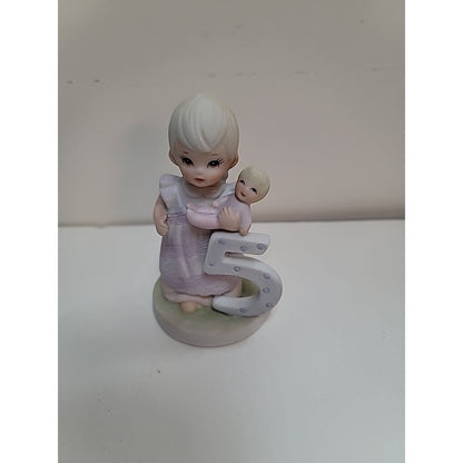 LEFTON The Christopher Collection Birthday Girl Figurine Age 5 1982 Cake Topper