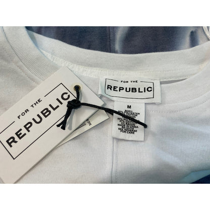 NWT For The Republic Pullover Raw Hem Sweatshirt Sz Medium in Faded Tie Dye