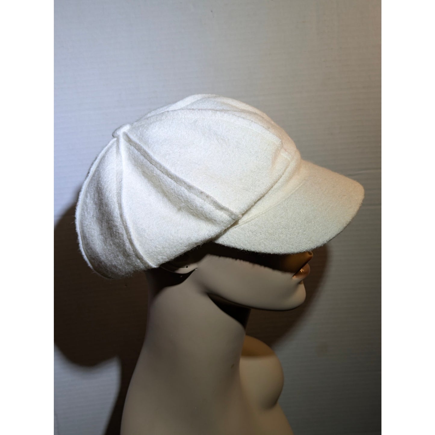 Nine West Ivory Wool Blend Newsboy Cap Baker Boy Hat Winter Chic