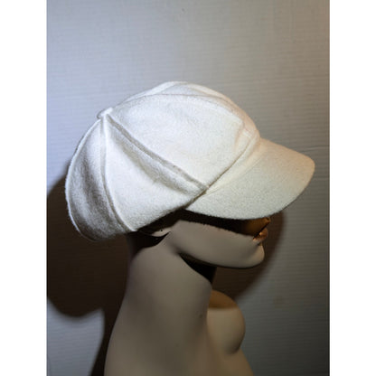 Nine West Ivory Wool Blend Newsboy Cap Baker Boy Hat Winter Chic