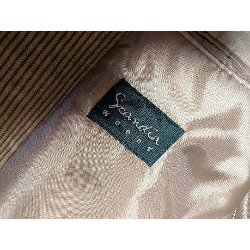 Scandia Woods Corduroy Blazer Size 46 Tan Notch Lapel Academia Professor