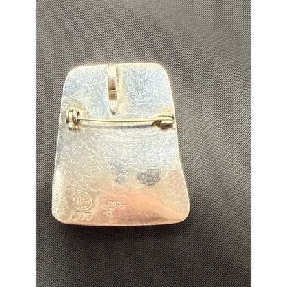JUAN SANDOVAL Two trees brooch lapis mosaic Sterling Silver TS-30 Taxco .925