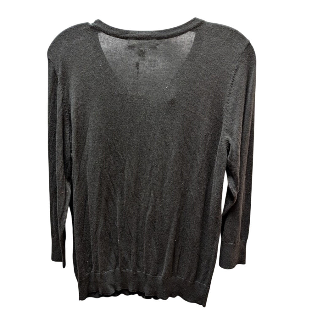 Nordstrom 1901 black lightweight Size Medium cardigan button up 3/4 sleeve NEW
