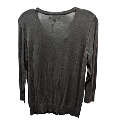 Nordstrom 1901 black lightweight Size Medium cardigan button up 3/4 sleeve NEW