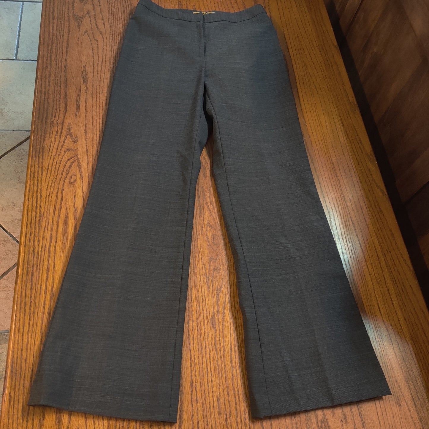 Alex Marie Classic Flat Front No Pockets Gray dress slacks Pants Career 4 Petite