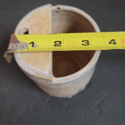 4Sure Ceramics Glazed Pottery Go Cup Half Lid Straw Hole Mid-Century Modern