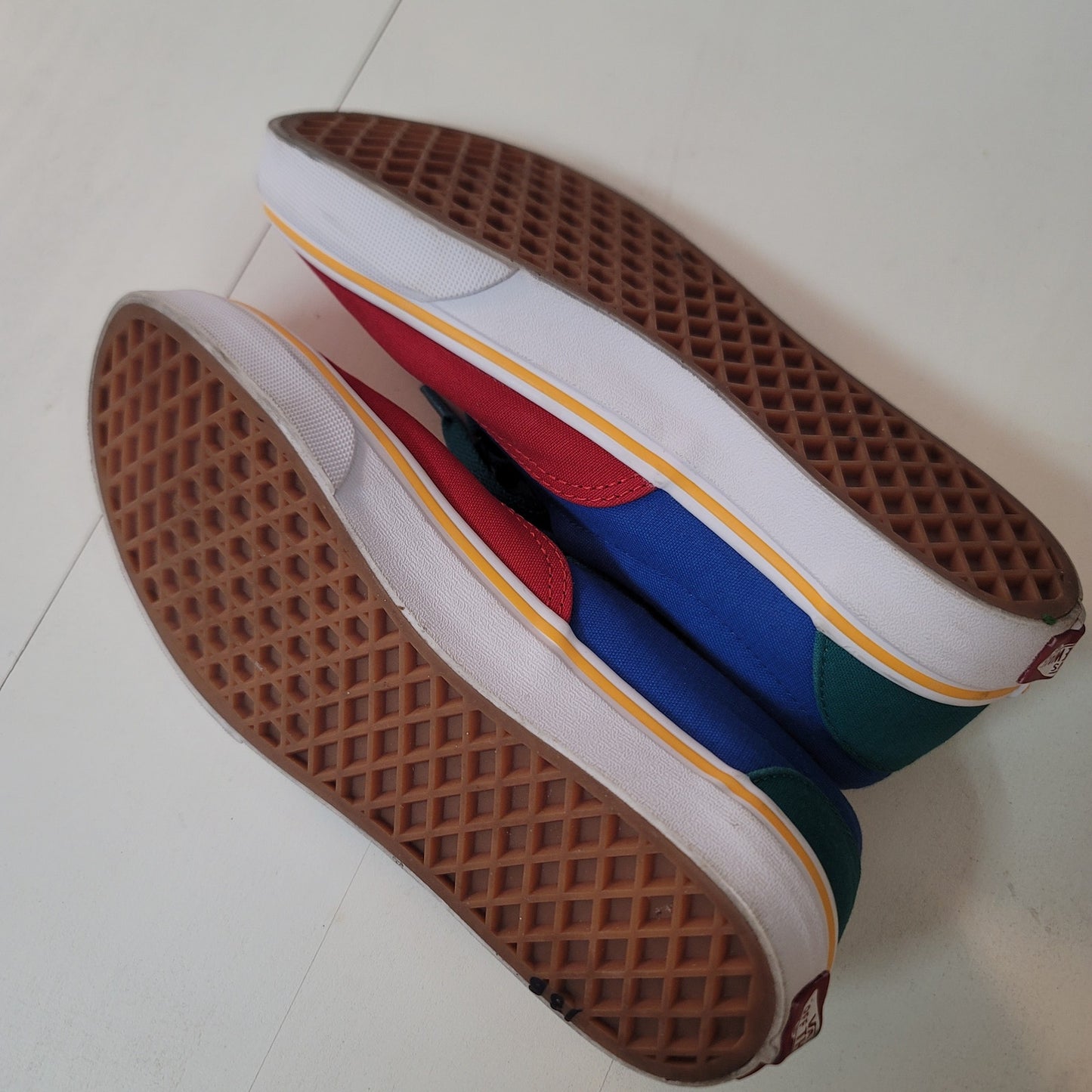 Vans NEW Unisex Kids Color Block Red Blue Yellow Green Shoes Size US 5.5 EUR 37